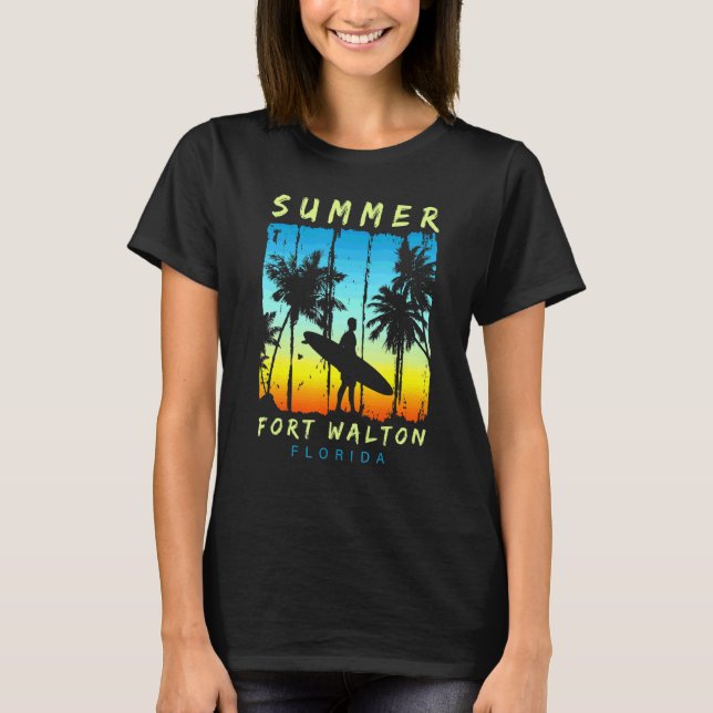 Family Vacation Florida Fort Walton Sunset Beach T-Shirt (Front)