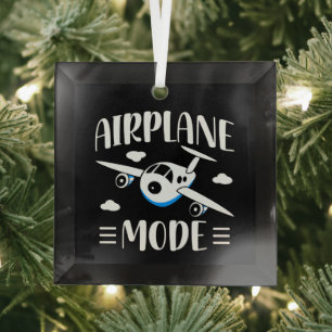 Family Vacation - Flying w/ Kids - Aeroplane Mode Glass Tree Decoration
