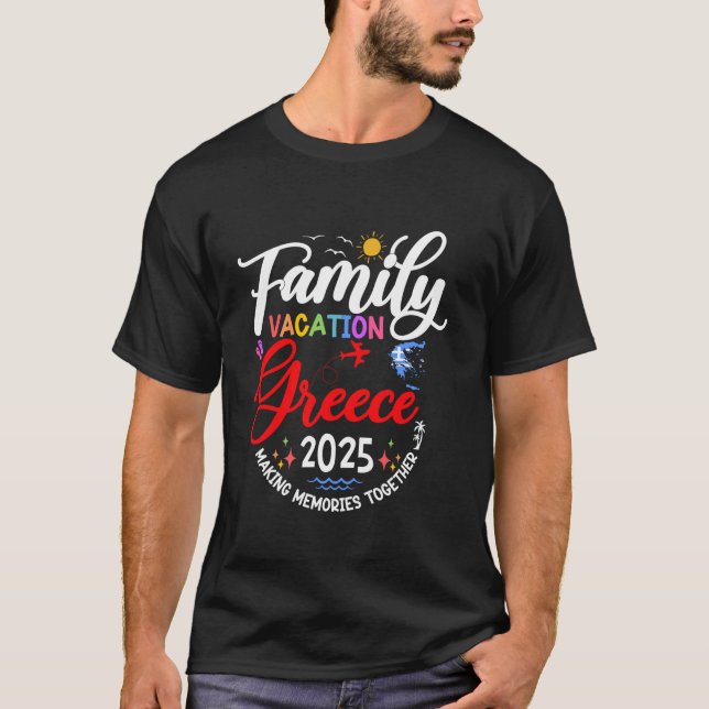 Family Vacation Greece 2025 Matching Europe Vacati T-Shirt (Front)