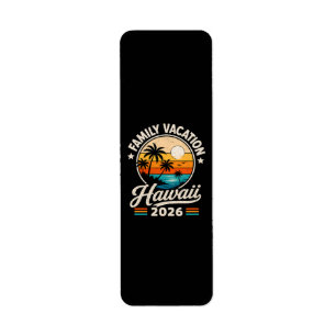 Family Vacation Hawaii 2026 Return Address Label