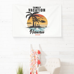 Family Vacation Hawaii 2026 Tropical Banner