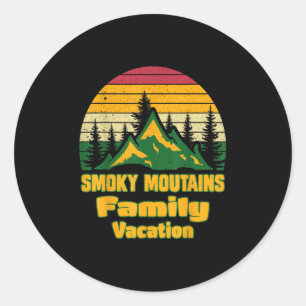 Family Vacation Hiking Camping Trip Tennessee Smok Classic Round Sticker