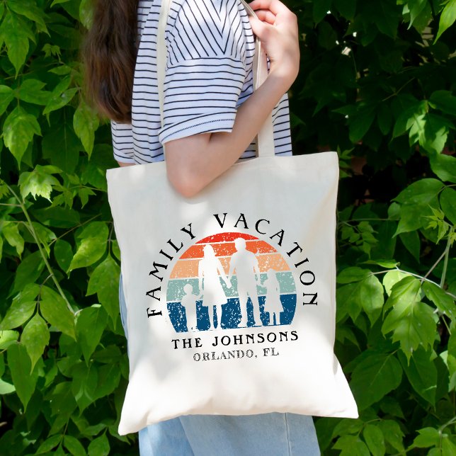 Family Vacation Holding Hands Retro Sun Tote Bag (Family Vacation Holding Hands Retro Sun Tote Bag
)