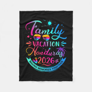 Family Vacation Honduras 2026 Palm Tree Gift  Fleece Blanket