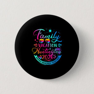 Family Vacation Huntington 2026 Palm Tree Gift 6 Cm Round Badge
