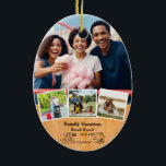 Family Vacation keepsake & Custom 4 Photo Frames Ceramic Ornament<br><div class="desc">What a lovely keepsake! The "First Trip As Family" keepsake & Custom 4 Photos Ceramic Ornament is a thoughtful way to commemorate your special trip together. With the ability to add four photos, you can capture the memories of your adventure and display them beautifully on the ceramic ornament. It's a...</div>