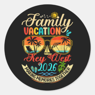 Family Vacation Key West 2026 Memories Family Classic Round Sticker