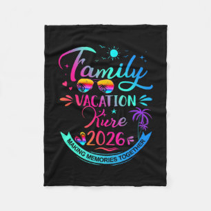 Family Vacation Kure 2026 Palm Tree Gift Fleece Blanket