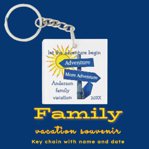 Family Vacation Let Adventure Begin Key Ring