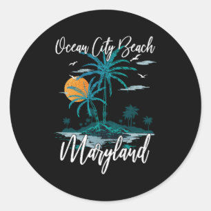 Family Vacation Maryland Ocean City Beach Classic Round Sticker