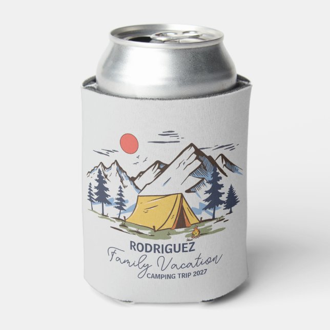 Family Vacation Matching Camping Custom  Can Cooler (Can Front)