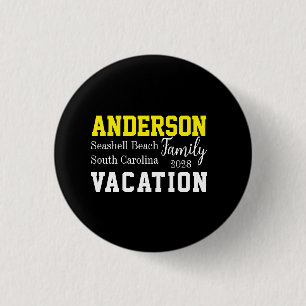 Family Vacation Matching Summer Typography 3 Cm Round Badge