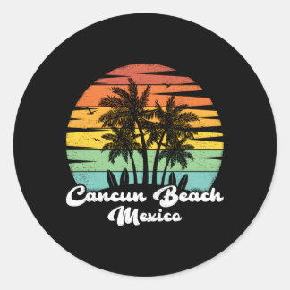 Family Vacation Mexico Cancun Beach Classic Round Sticker