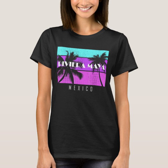 Family Vacation Mexico Riviera Maya Sunset Beach T-Shirt (Front)