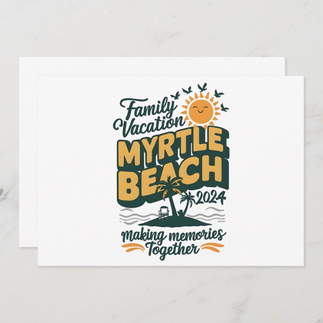 Family Vacation Myrtle Beach 2024 Making Memories  Invitation (Front/Back)