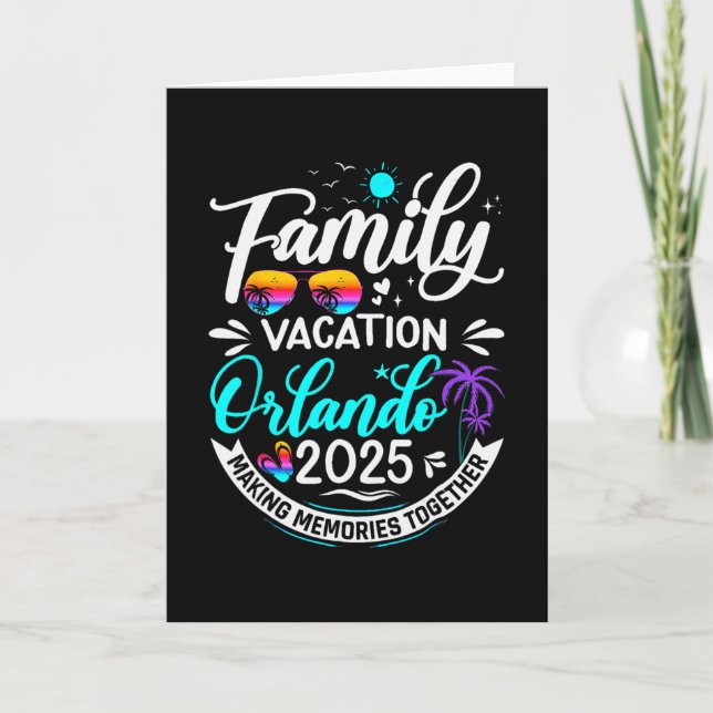 Family Vacation Orlando 2025 Beach Summer Vacation Card (Front)