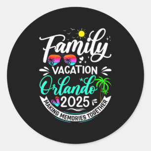 Family Vacation Orlando 2025 Beach Summer Vacation Classic Round Sticker