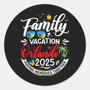 Family Vacation Orlando 2025 Beach Summer Vacation Classic Round Sticker