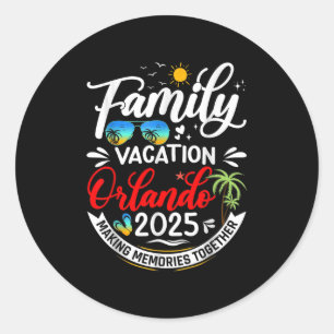 Family Vacation Orlando 2025 Beach Summer Vacation Classic Round Sticker
