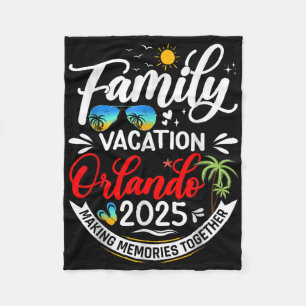 Family Vacation Orlando 2025 Beach Summer Vacation Fleece Blanket