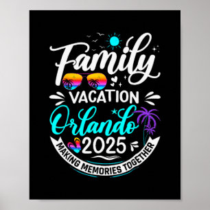Family Vacation Orlando 2025 Beach Summer Vacation Poster