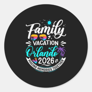 Family Vacation Orlando 2026 Beach Summer Vacation Classic Round Sticker