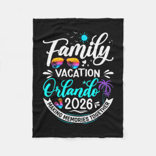 Family Vacation Orlando 2026 Beach Summer Vacation Fleece Blanket