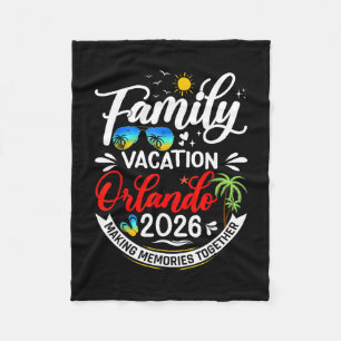 Family Vacation Orlando 2026 Beach Summer Vacation Fleece Blanket