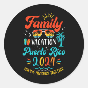 Family Vacation Puerto Rico Matching Summer Vacati Classic Round Sticker