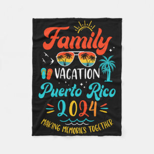 Family Vacation Puerto Rico Matching Summer Vacati Fleece Blanket