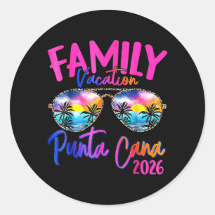 Family Vacation Punta Cana 2026 Matching Holiday Classic Round Sticker