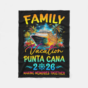 Family Vacation Punta Cana Matching Artwork Fleece Blanket
