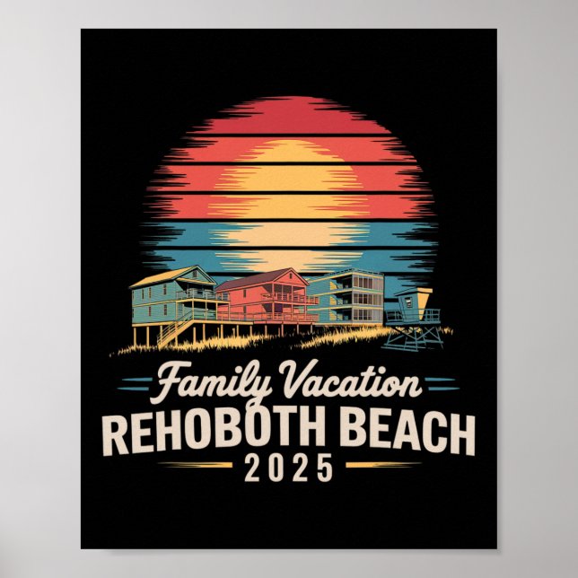 Family Vacation Rehoboth Beach 2025 Coastal Family Poster (Front)