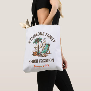 Family Vacation Retro Beach Holiday Trip Tote Bag