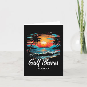Family Vacation Retro Sunset Alabama Gulf Shores Card