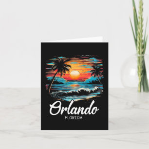 Family Vacation Retro Sunset Florida Orlando Card