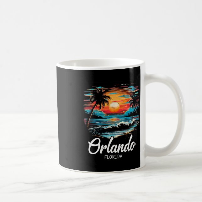 Family Vacation Retro Sunset Florida Orlando  Coffee Mug (Right)