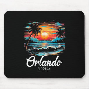 Family Vacation Retro Sunset Florida Orlando Mouse Pad