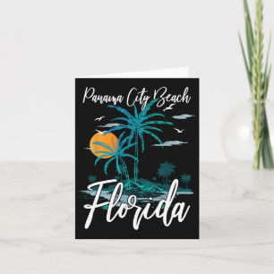 Family Vacation Retro Sunset Florida Panama City B Card
