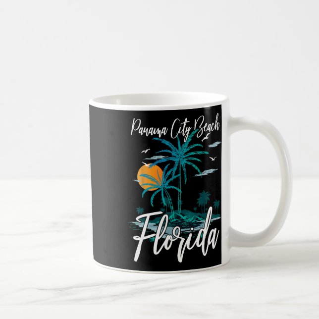 Family Vacation Retro Sunset Florida Panama City B Coffee Mug (Right)
