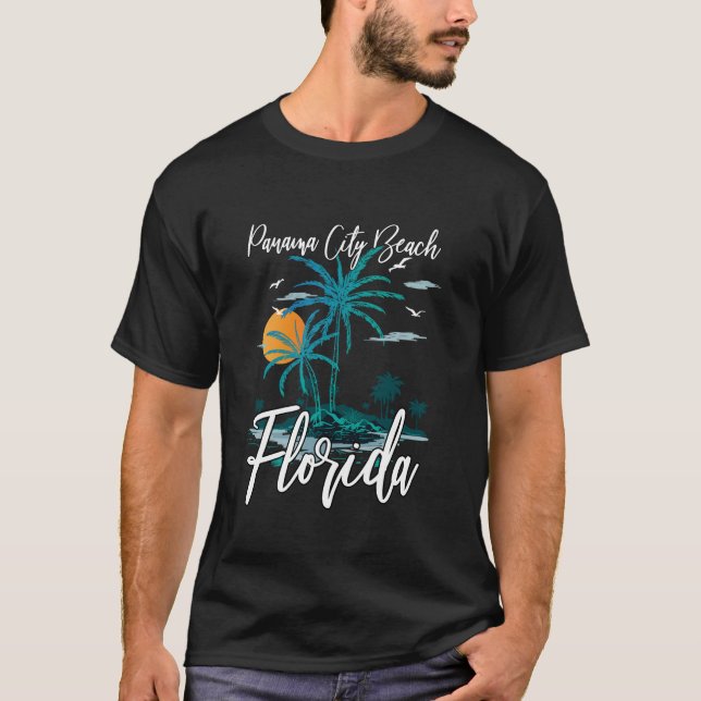 Family Vacation Retro Sunset Florida Panama City B T-Shirt (Front)