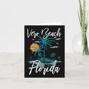Family Vacation Retro Sunset Florida Vero Beach Card