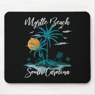 Family Vacation Retro Sunset South Carolina Myrtle Mouse Pad