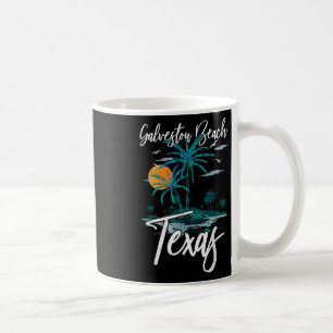 Family Vacation Retro Sunset Texas Galveston Beach Coffee Mug