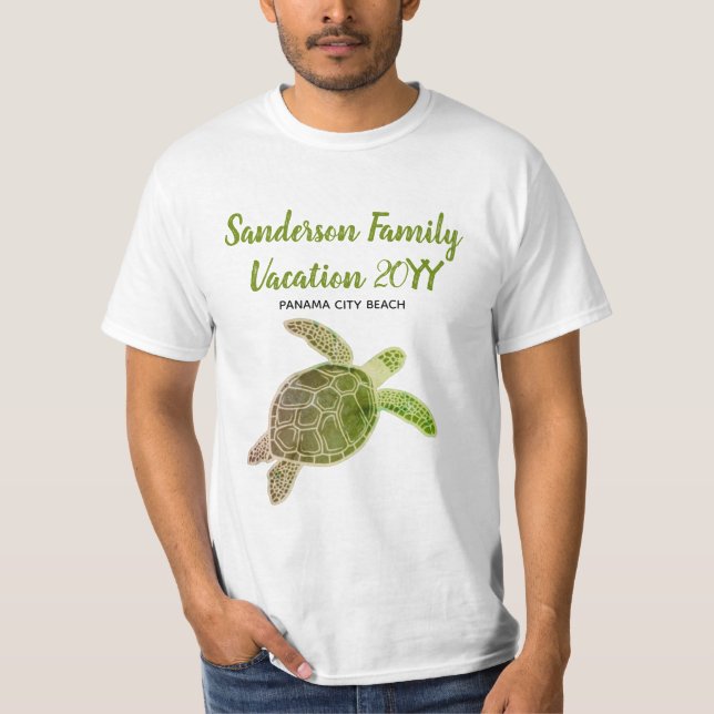 Family Vacation Sea Turtle Green  T-Shirt (Front)