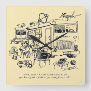 Family Vacation Square Wall Clock