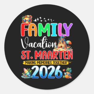 Family Vacation St Maarten 2026 Summer Matching Classic Round Sticker
