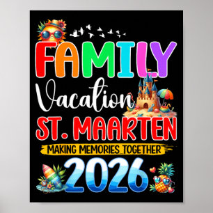 Family Vacation St Maarten 2026 Summer Matching Poster