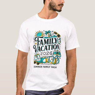 Family Vacation Summer Vacation Year 2026 Illustra T-Shirt