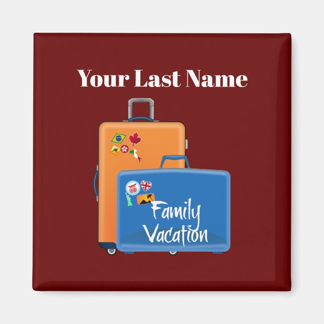 Family Vacation Template, Customisable Magnet (Front)